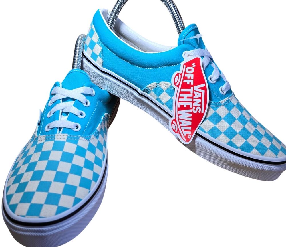 Brand New Vintage Vans Blue Checkerboard with Box Youth/Mens 6.5, Womens Size 8